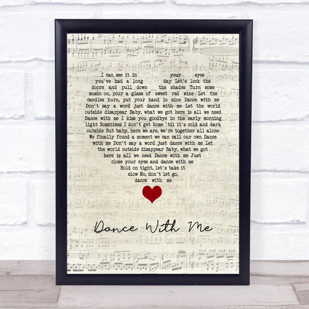 Johnny Reid Dance With Me Script Heart Song Lyric Quote Music Print