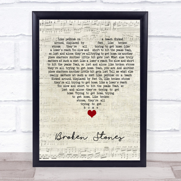 Paul Weller Broken Stones Script Heart Song Lyric Quote Music Print Paul Weller Broken Stones Script Heart Song Lyric Quote Music Print