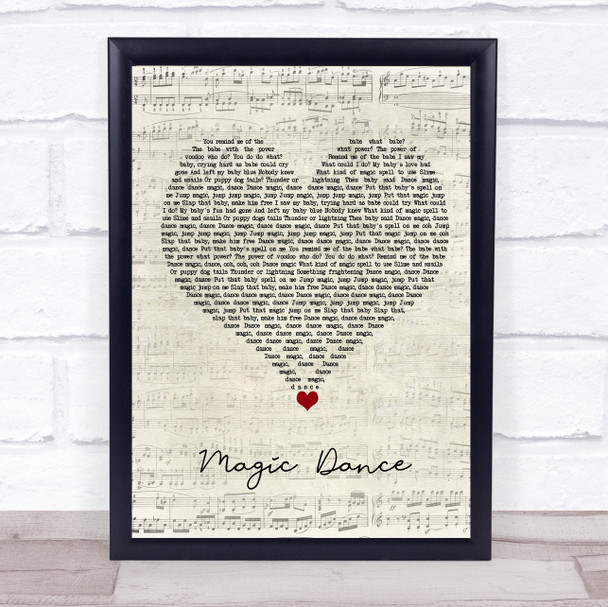 David Bowie Magic Dance Script Heart Song Lyric Quote Music Print