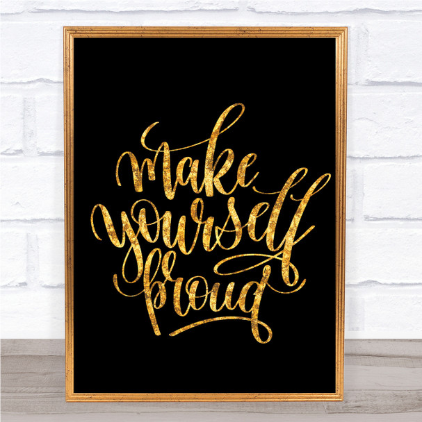 Make Yourself Pound Quote Print Black & Gold Wall Art Picture