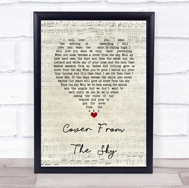 Deacon Blue Cover From The Sky Script Heart Song Lyric Wall Art Print