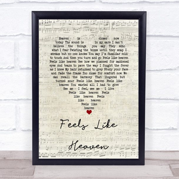 Fiction Factory Feels Like Heaven Script Heart Song Lyric Wall Art Print