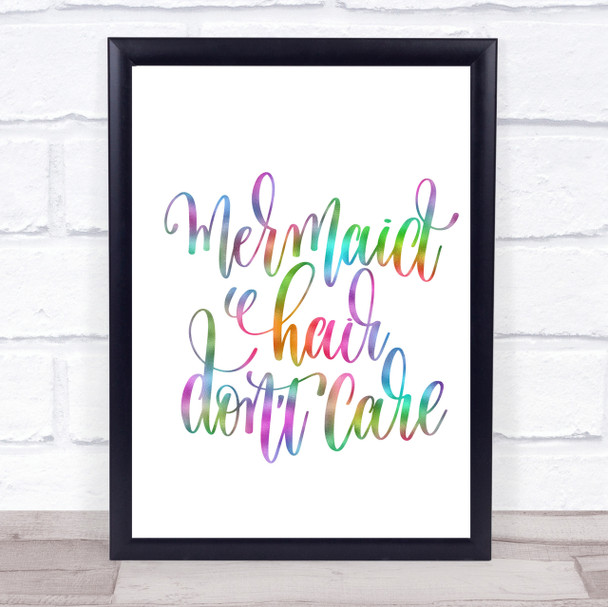 Mermaid Hair Don't Care Rainbow Quote Print Mermaid Hair Don't Care Rainbow Quote Print