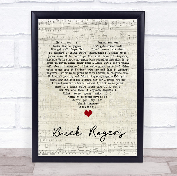 Feeder Buck Rogers Script Heart Song Lyric Wall Art Print