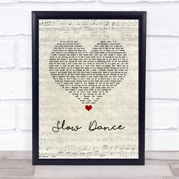 AJ Mitchell & Ava Max Slow Dance Script Heart Song Lyric Wall Art Print