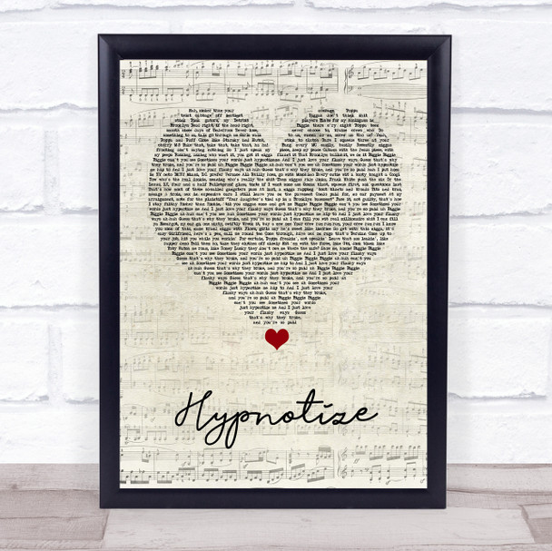Notorious B.I.G. Hypnotize Script Heart Song Lyric Wall Art Print