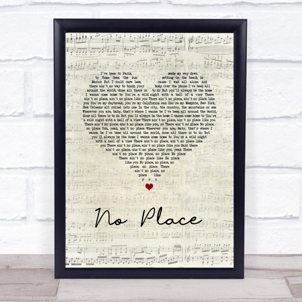 Backstreet Boys No Place Script Heart Song Lyric Wall Art Print