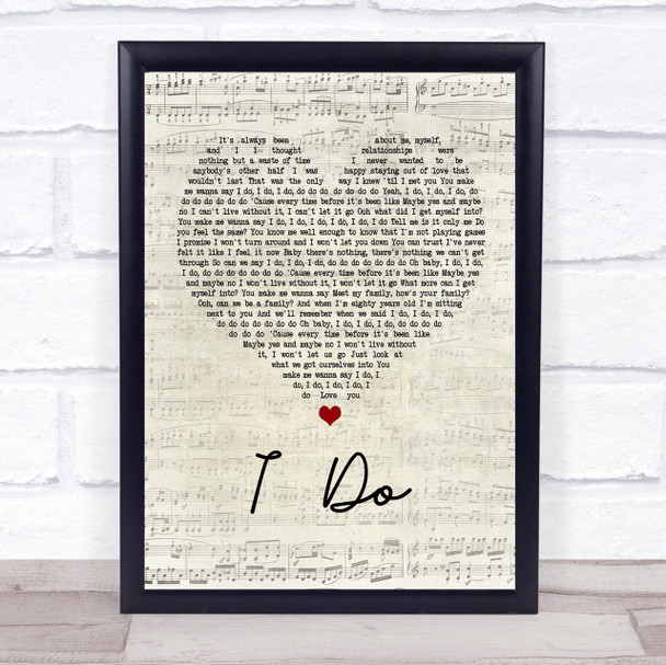 Colbie Caillat I Do Script Heart Song Lyric Quote Print