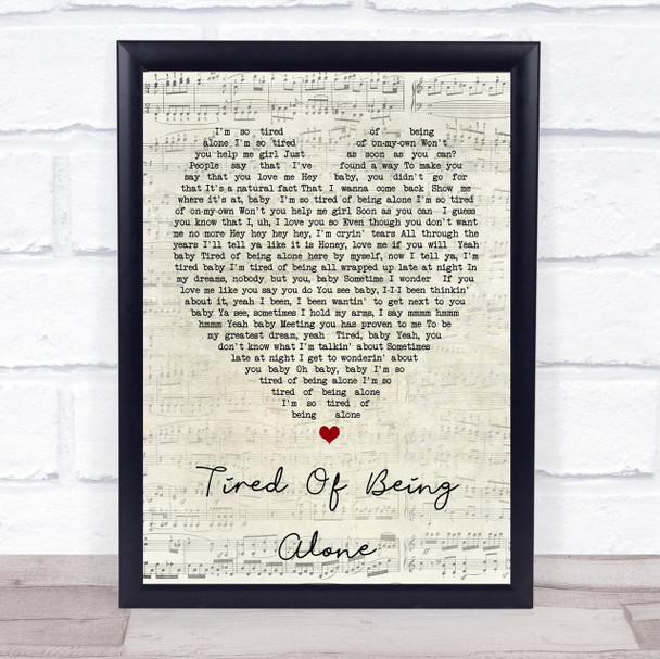 Tired Of Being Alone Al Green Script Heart Quote Song Lyric Print