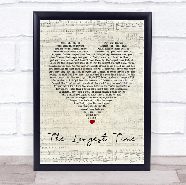 Billy Joel The Longest Time Script Heart Song Lyric Quote Print