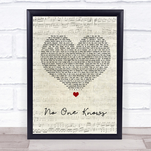 N-Dubz No One Knows Script Heart Song Lyric Quote Print