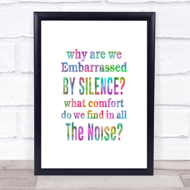 Silence Rainbow Quote Print Silence Rainbow Quote Print