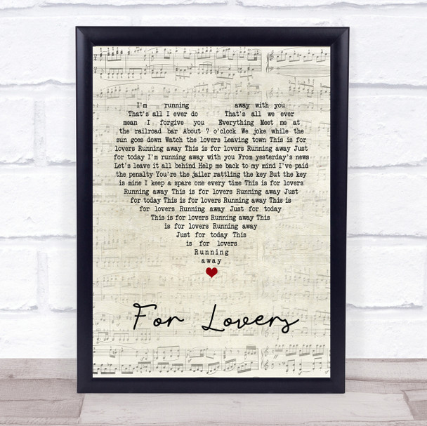 Wolfman ft Peter Doherty For Lovers Script Heart Song Lyric Quote Print