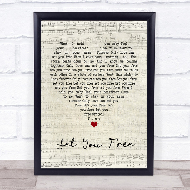 N-Trance Set You Free Script Heart Quote Song Lyric Print