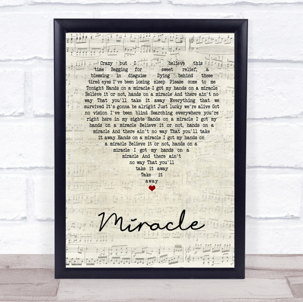 Foo Fighters Miracle Script Heart Song Lyric Quote Print