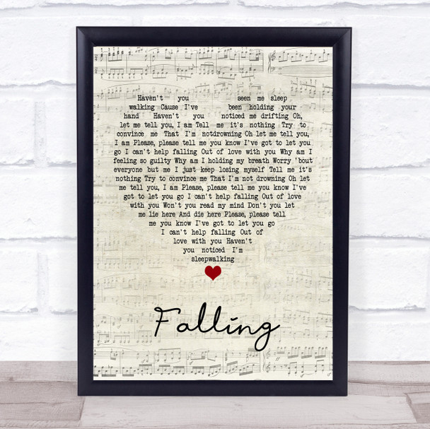 The Civil Wars Falling Script Heart Song Lyric Print