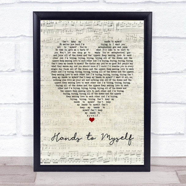 Kings of Leon Hands to Myself Script Heart Song Lyric Print