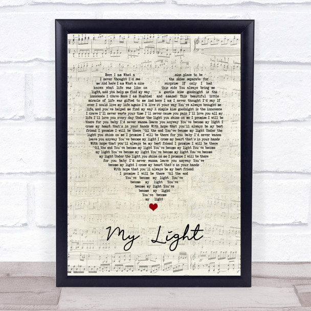 Sully Erna My Light Script Heart Song Lyric Print