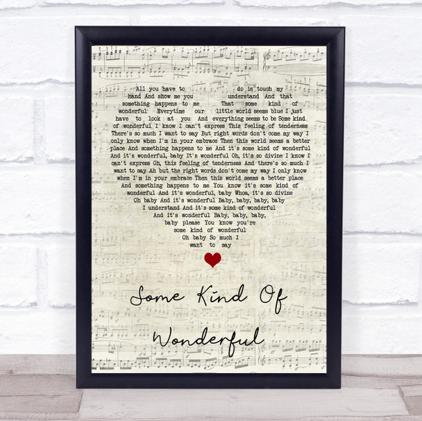 Michael Buble Some Kind Of Wonderful Script Heart Song Lyric Print