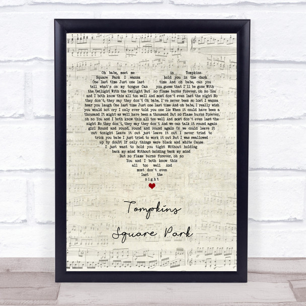 Mumford & Sons Tompkins Square Park Script Heart Song Lyric Print