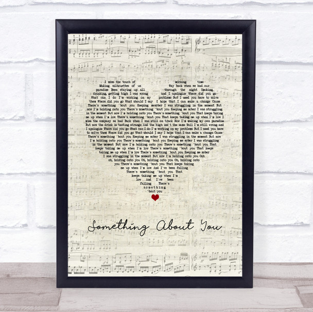 Rudimental & Elderbrook Something About You Script Heart Song Lyric Print