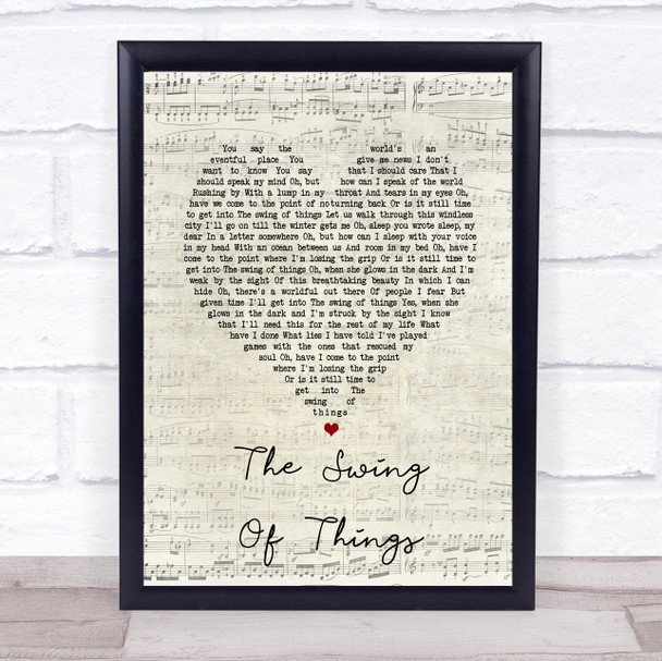 A-ha The Swing Of Things Script Heart Song Lyric Print