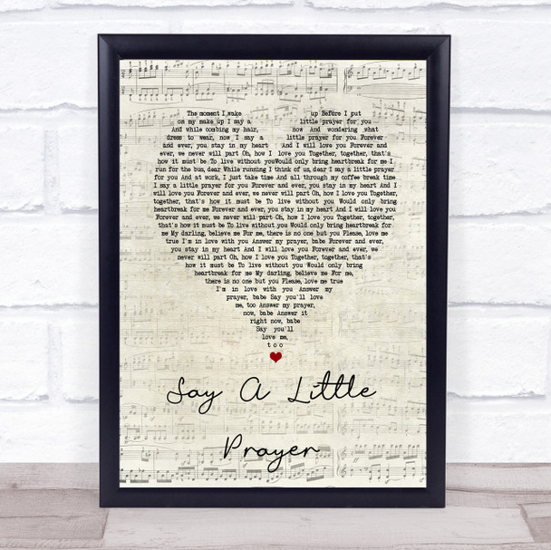 Bomb The Bass Say A Little Prayer Script Heart Song Lyric Print