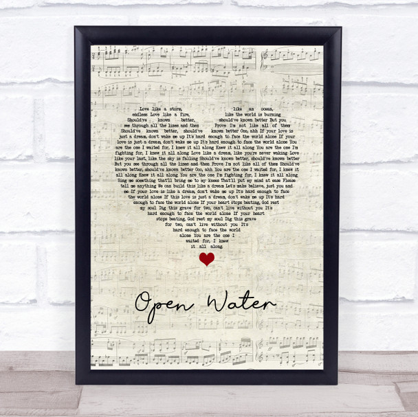 Blessthefall Open Water Script Heart Song Lyric Print