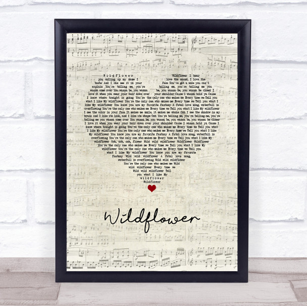 5 Seconds Of Summer Wildflower Script Heart Song Lyric Print