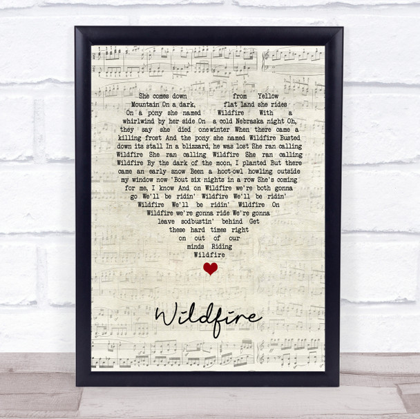 Michael Martin Murphey Wildfire Script Heart Song Lyric Print