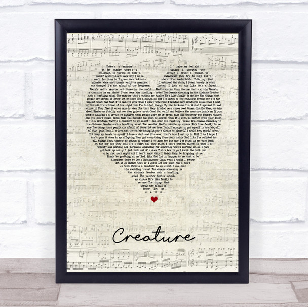 Jelly Roll Creature Script Heart Song Lyric Print