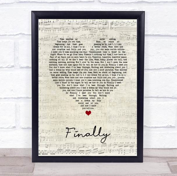 Kings of Tomorrow Finally Script Heart Song Lyric Print