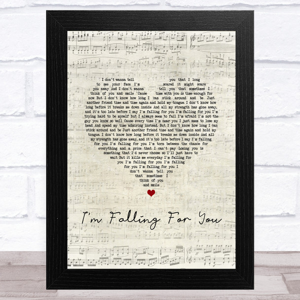Chester See I'm Falling For You Script Heart Song Lyric Music Art Print