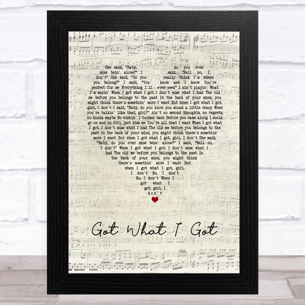 Jason Aldean Got What I Got Script Heart Song Lyric Music Art Print