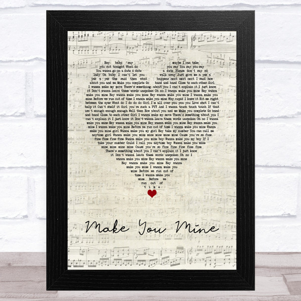 Talay Riley Make You Mine Script Heart Song Lyric Music Art Print