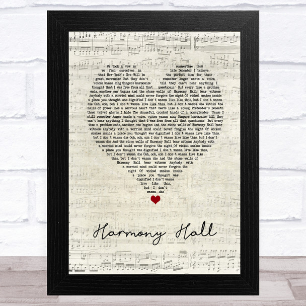 Vampire Weekend Harmony Hall Script Heart Song Lyric Music Art Print