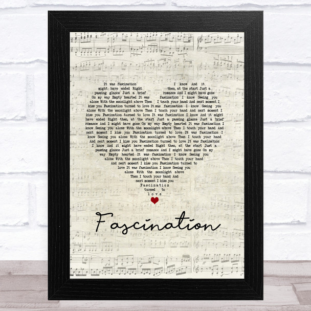 Nat King Cole Fascination Script Heart Song Lyric Music Art Print