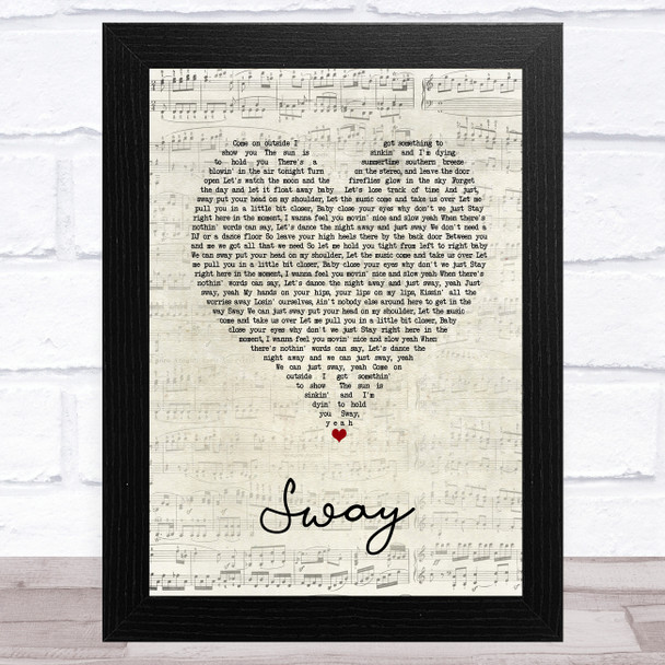 Dan + Shay Sway Script Heart Song Lyric Music Art Print