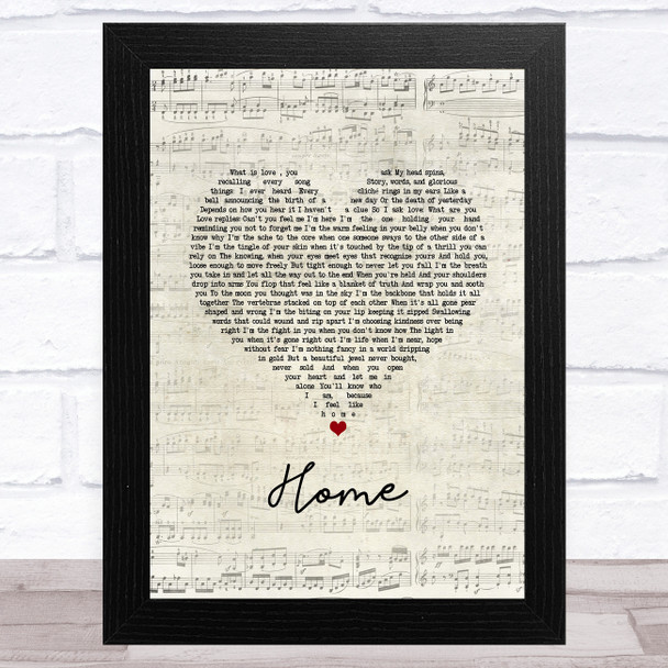 Imelda May Home Script Heart Song Lyric Music Art Print