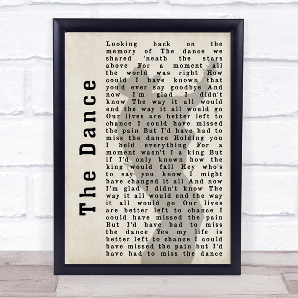 Garth Brooks The Dance Shadow Song Lyric Quote Print