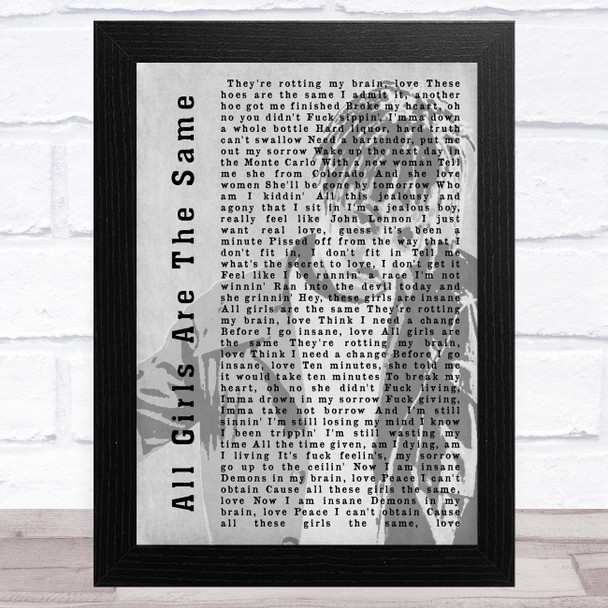 Juice Wrld All Girls Are The Same Shadow Song Lyric Music Art Print