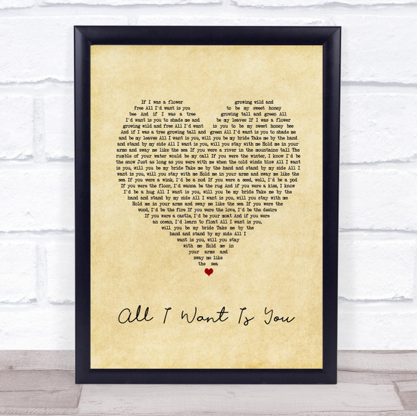 Barry Louis Polisar All I Want Is You Vintage Heart Song Lyric Print