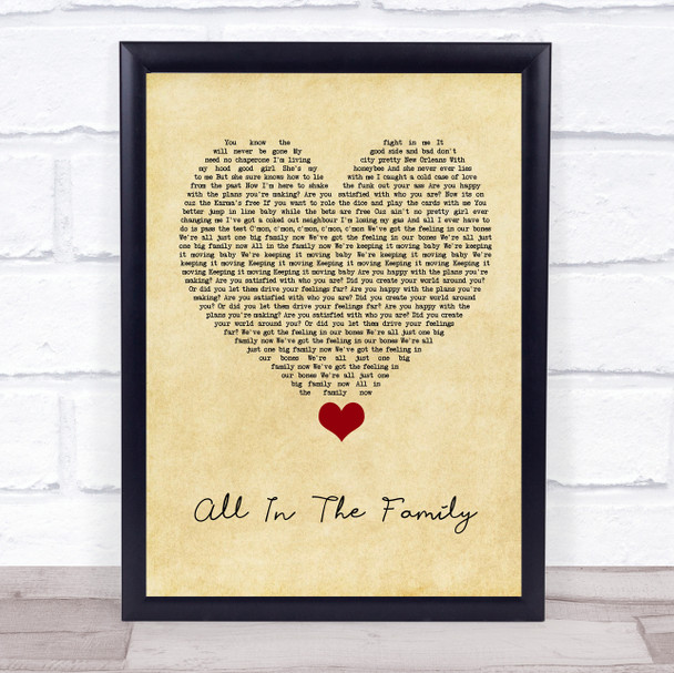 The Revivalists All In The Family Vintage Heart Song Lyric Quote Music Print