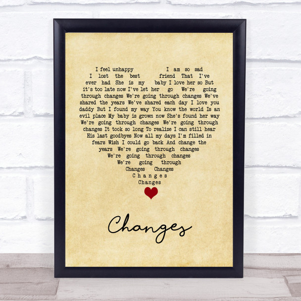 Kelly Osbourne Changes Vintage Heart Song Lyric Quote Music Print