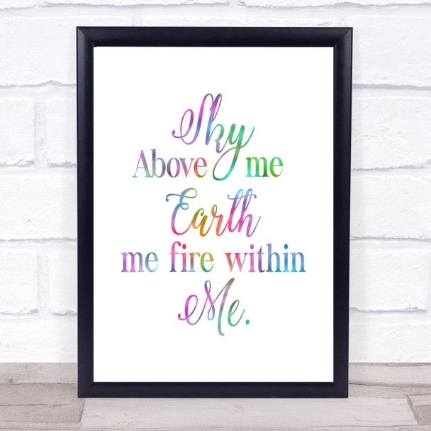 Sky Above Rainbow Quote Print