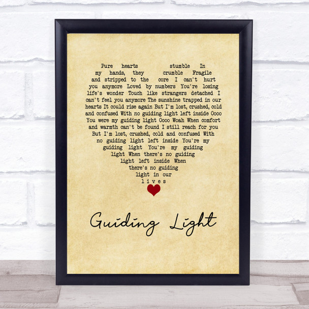 Muse Guiding Light Vintage Heart Song Lyric Wall Art Print