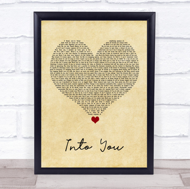 Fabolous ft. Ashanti Into You Vintage Heart Song Lyric Wall Art Print