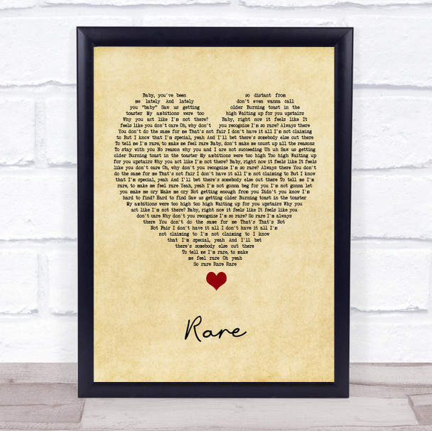 Selena Gomez Rare Vintage Heart Song Lyric Wall Art Print