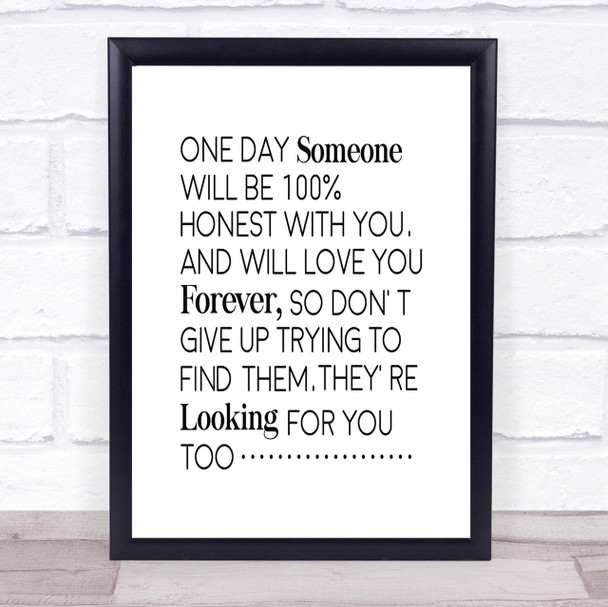 One Day Someone Quote Print Poster Typography Word Art Picture One Day Someone Quote Print Poster Typography Word Art Picture