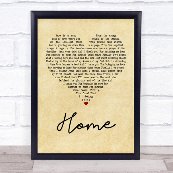 Depeche Mode Home Vintage Heart Song Lyric Quote Print